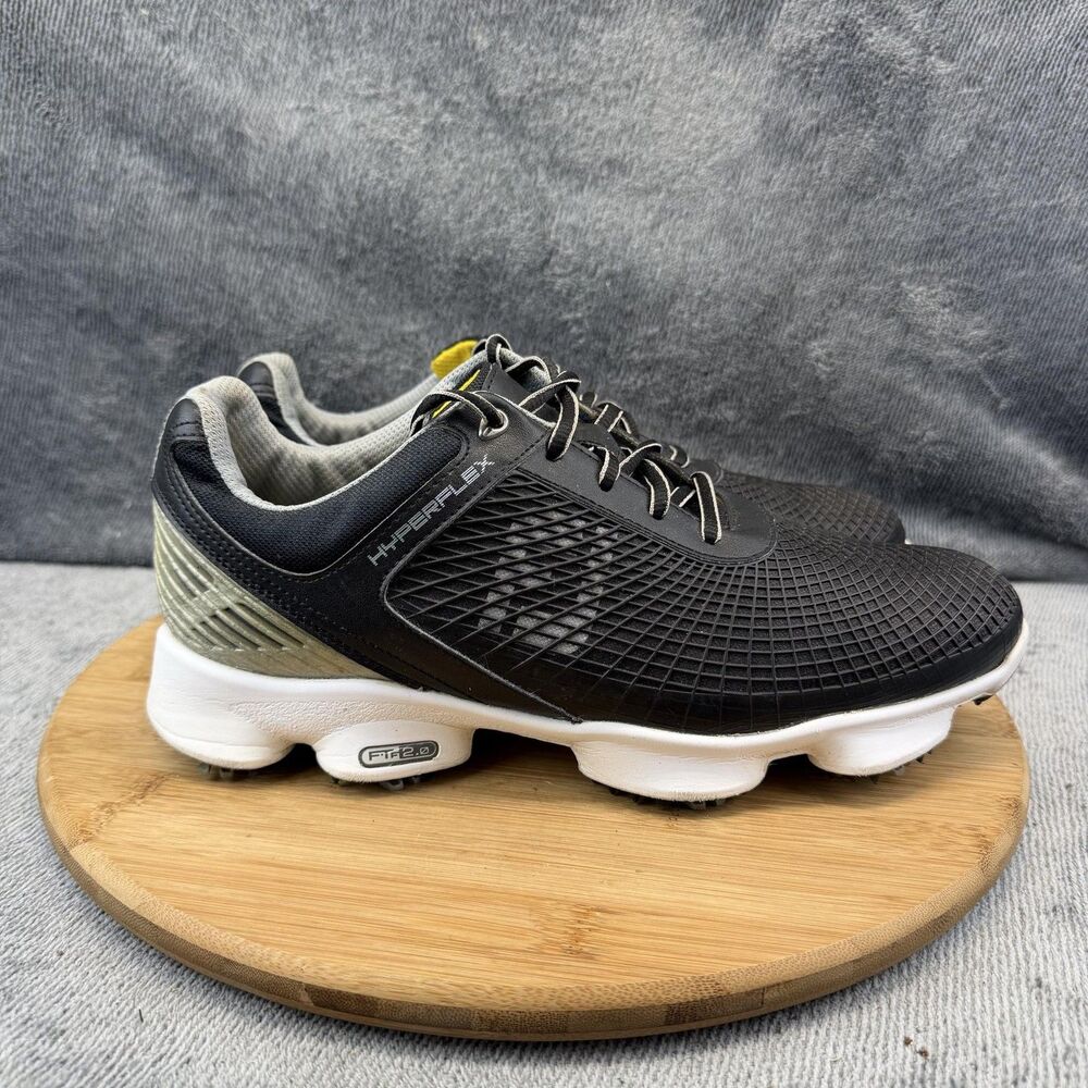 FootJoy Hyperflex Shoes Mens Size 8 M Black Golf Spikes Cleats Lace Up 51046
